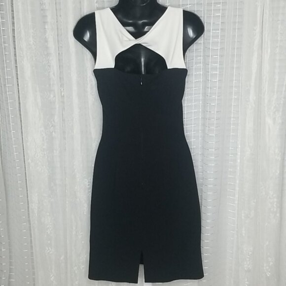 2/$25 or 3/$30 H&M Black and White Color Block Fitted Sleeveless Cocktail Dress - Picture 2 of 8